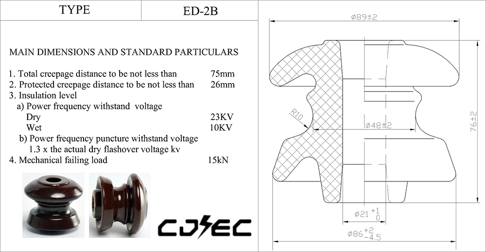 Reel Insulator Porcelain LV Shackle Insulator