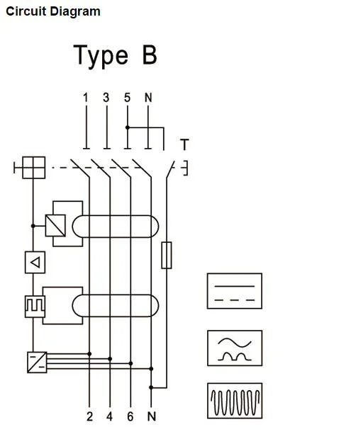 RCCB B Model 2p 4p Residual Current Circuit Breaker Using Recharging Station etc Device with Ce, CB Approvals